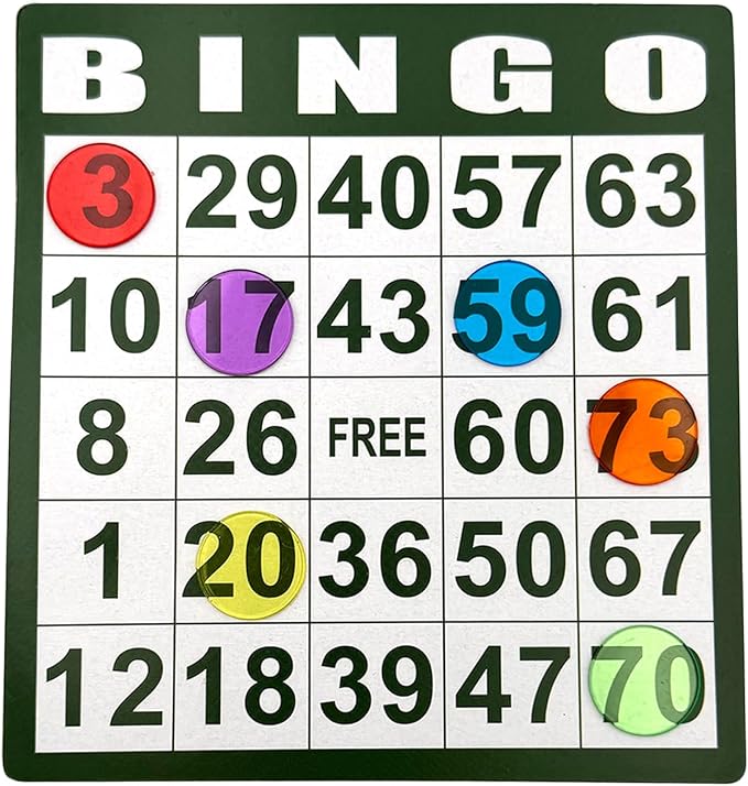 JUNWRROW 2000 Pieces 3/4 inch Transparent 6 Color Clear Bingo Counting Chips Plastic Markers for Large Group Games, Bingo Game,Game Night & Educational Activities