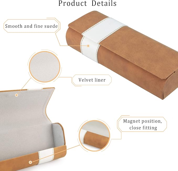 LifeArt Eyeglass Case Hard Shell, Portable Sunglass Case, Fashionable PU Leather Eyeglass Case, Lightweight
