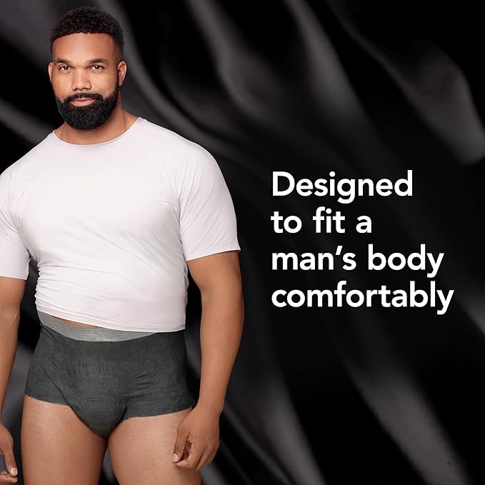 Depend Real Fit Adult Diapers, Incontinence Underwear for Men, Disposable, Maximum Absorbency, Small/Medium, Black, 56 Count (2 Packs of 28), Packaging May Vary