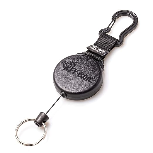 KEY-BAK SECURIT SD Retractable Keychain, 36" Retractable Cord, 15oz. Retraction, Durable Polycarbonate Case, Zinc Alloy Carabiner, Split Ring, Black