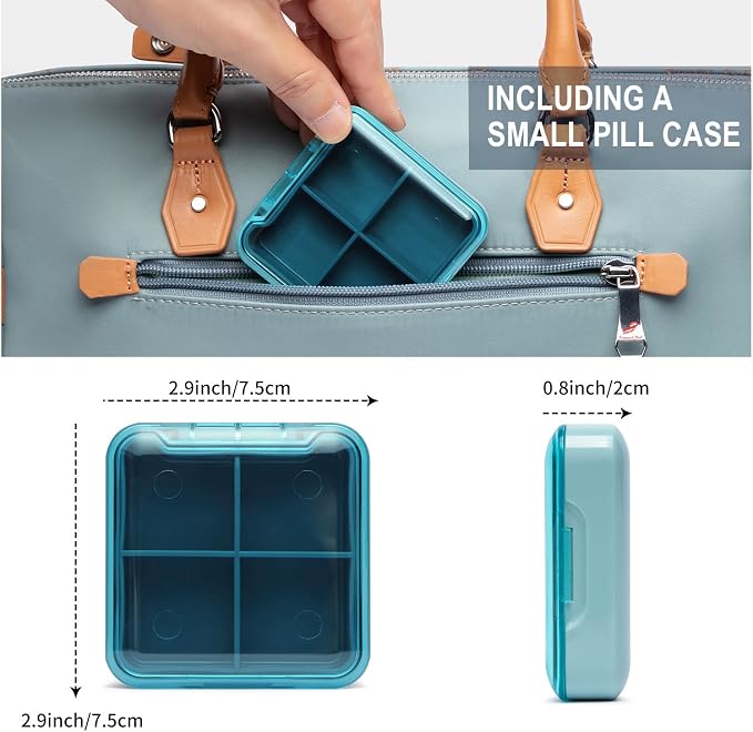 Locking Medicine Box with Portable Storage Case, 10.2''x 6.8''x 6.8'', Childproof Medication Lock Organizer, Lockable Box for Money, Documents & Meds (Purple/Small)