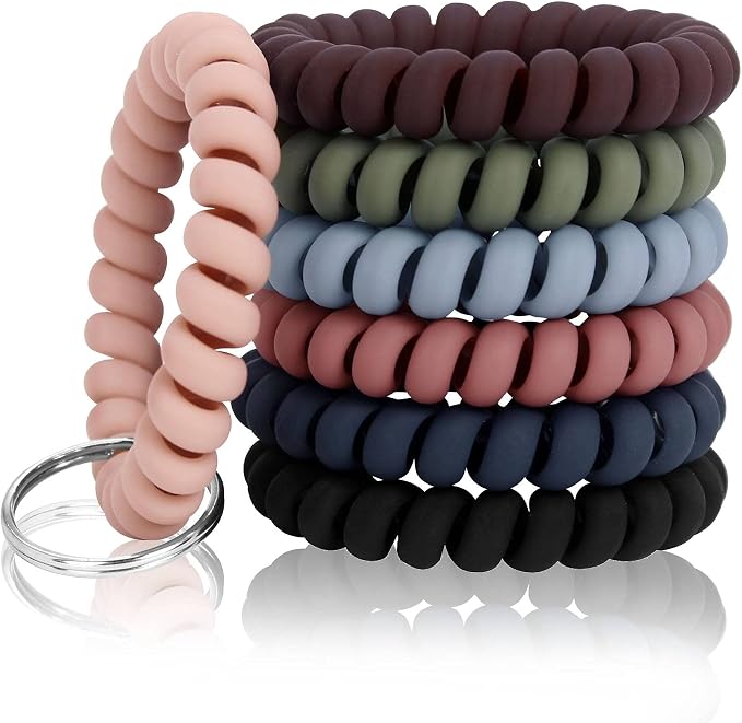 BIHRTC Wrist Key Chain Spring Flexible Spiral Wrist Coil Sauna Keychain