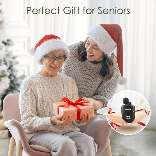 Personal Sound Amplifier for Seniors, Voice Enhancement Devices, Pocket Sound Amplifiers for Elderly People, Adults, 50dB Gain, with Headphones & Earbud, 3 Types Mics, 3 Tone, Volume Control