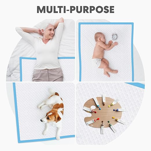 Simpli-Magic Disposable Bed Underpads 23'' x 36'' (100-Count) – Incontinence Chux Pads, Pee Pads – Thick, Super Absorbent Protection for Kids, Adults, Elderly – Liquid, Accidents