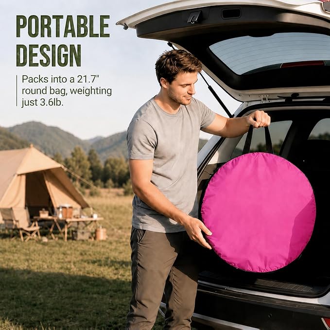 WolfWise Pop Up Shower Tent for Camping Essentials, Compact & Lightweight | Portable Instant Changing Tent with Window & Carry Bag, Privacy Dressing Room Bathroom for Outdoor, 6'3"/6'11" H