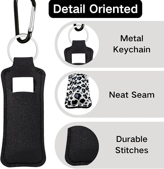 Chapstick Holder Key Chain Lipstick Holder Lip Balm Holder Keychain | Stocking Stuffers Gift, Compatible with Chapstick, Lip Balm and Lipstick, Bag Charm Accessories, Gifts for Women Friend