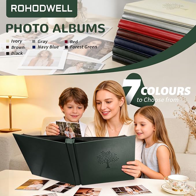 Photo Album 4x6 600 Pockets Slip In Extra Large Capacity | PU Leather Cover Picture Album Holds Horizontal & Vertical Photos for Family Wedding Baby Anniversary Christmas Gift