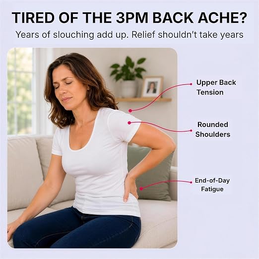 Fit Geno Back Brace Posture Corrector for Women and Men, Shoulder Straightener, Adjustable Full Back Support, Upper and Lower Back Pain Relief - Scoliosis, Hunchback, Thoracic, Spine Corrector (L)