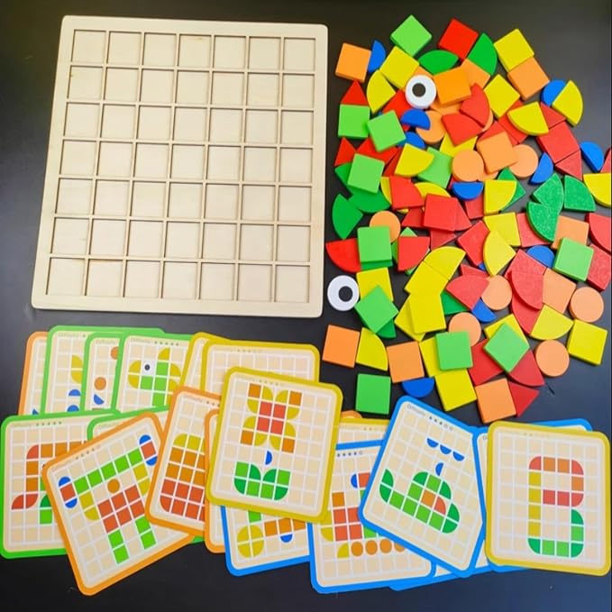 Dementia Activities for Seniors, 120 Pieces Wooden Matching Puzzle Games for Elderly, Alzheimers Products for Older Adults,Shape Puzzle Memory Game for Adults Dementia Patients