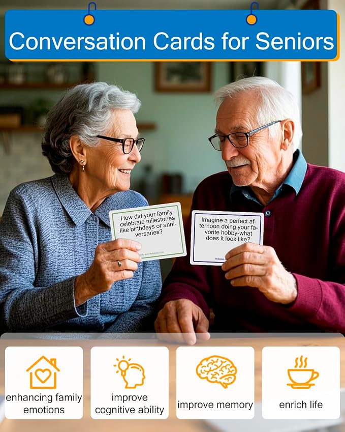 Yigney Conversation Cards for Seniors Alzheimer Products for Elderly Dementia Activities for Patients Memory Game for Men Women