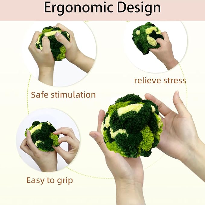 Fidget Ball for Alzheimer Dementia Patients Relief and Anxiety Relief Sensory for Autism Special Needs and Elderly Stretch and Squeeze Skin Pickers ADHD OCD (3colors)