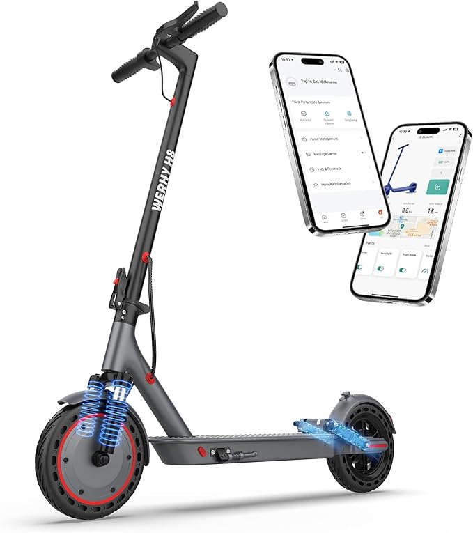 Electric Scooter, 10"/8.5" Solid Tire, 500W/350W Powerful Motor & 19/22 MPH Top Speed, 28/25/22/16 Miles Long Range, Folding E Scooter with Dual Braking for Teens and Adults