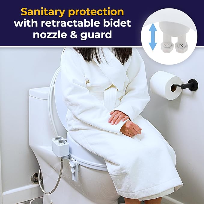 Drive Medical PreserveTech Raised Toilet Seat with Bidet, Ambient Water | Raised Toilet Seat with Bidet Offers Ambient Water Spray for Comfort and Everyday Bathroom Use for Adults