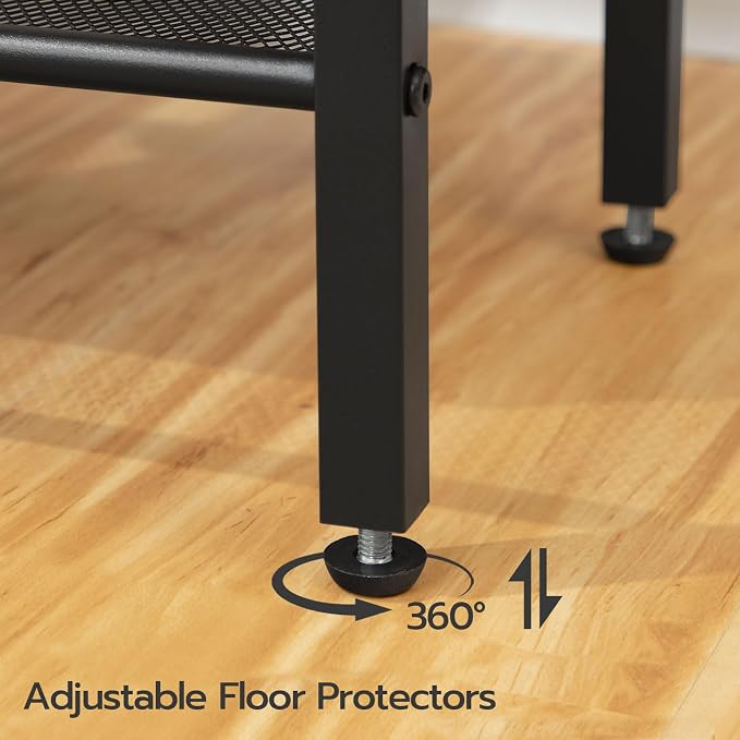 HOOBRO Side Tables Set of 2 with Charging Station and USB Port, Small End Tables for Small Space, 3-Tier Nightstands with Adjustable Shelf, for Living Room, Bedroom, Rustic Brown BF112BZP201