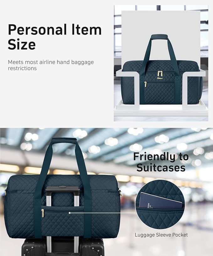 Travel Bags for Women Wide Open Large weekender Duffle Bag with Shoe Compartment Overnight Hospital Bag For Women Labor Delivery Carry on Bag Personal Item Travel Bag with Wet Pocket Peacock Blue