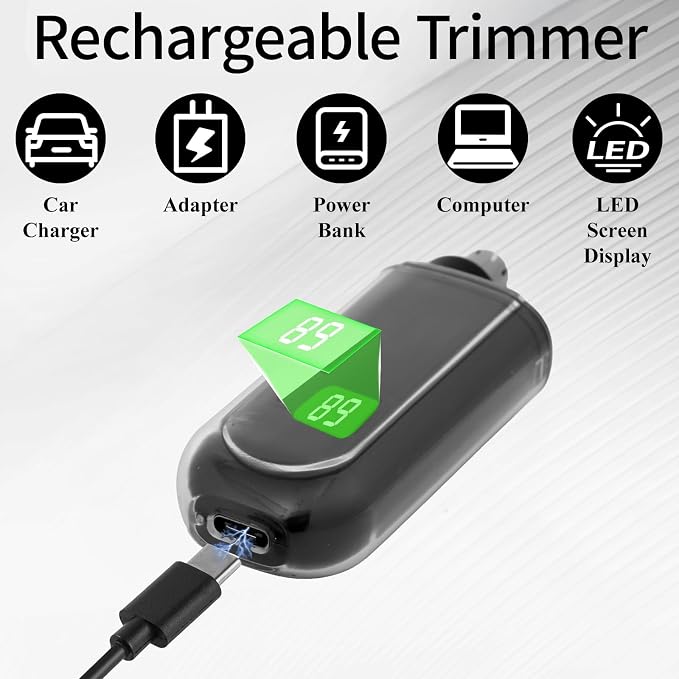 Yunmiss Portable LED Dsiplay Nose and Ear Trimmer Clipper for Men Women,2026 Professional Nose Hair Trimmer with Powerful Motor and Dual-Edge Blades for Smoother Cutting Mini Travel Size (Black)