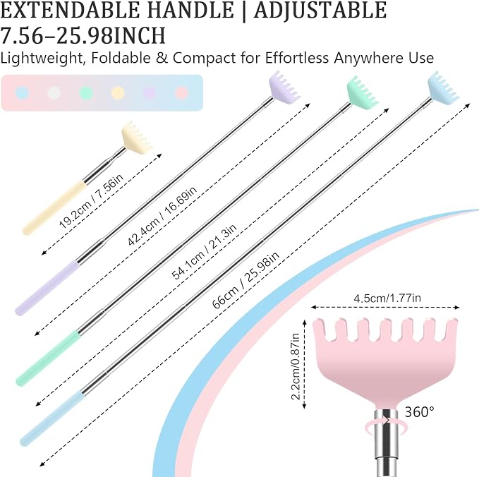 6 Pack Back Scratcher, Stocking Stuffers for Women Adults Girls | Easter Basket Stuffers for Girls Women Teens, Prizes for Adults, Bulk Gifts for Girls, Galentines Day Party Favors Gifts