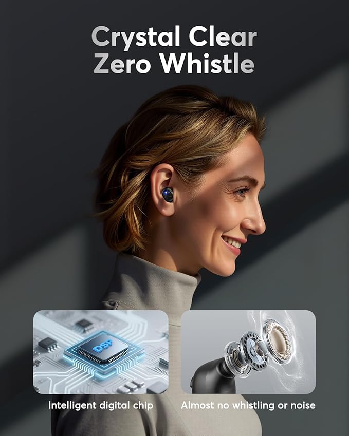 Karthus Rechargeable Hearing Aids for Seniors, OTC Hearing Aids with Hearing Loss, Clear Sound & Noise Reduction,80Hrs Long-Lasting Battery, Comfort & Invisible Design for Adults & Elderly, Black