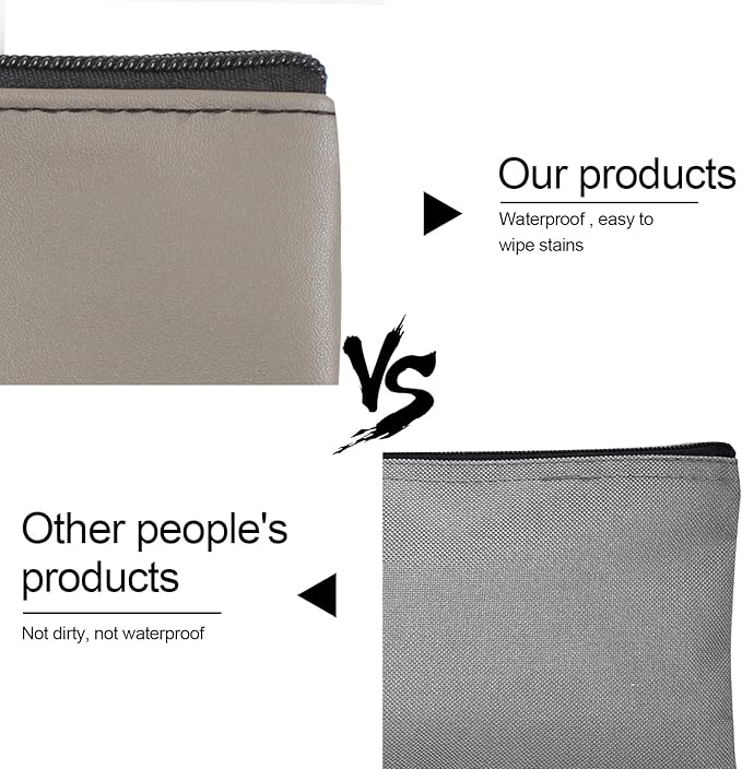 2 Pieces Money Bags with Zipper, 11x6.1 inch Money Pouch, Bank Bag, Cash Bag, Check Wallet, Cosmetics(Gray)