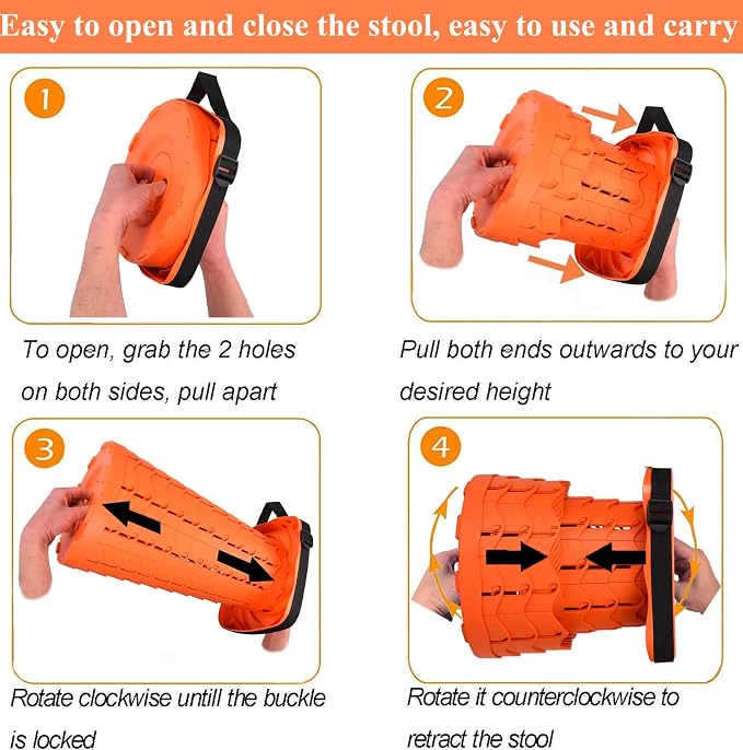 Fishboy Upgraded Collapsible Stool, 400lbs Max Weight, Lightweight But Sturdy, Portable Retractable Folding Telescoping Foldable Camping Stool for Adults Outdoor Fishing Hiking BBQ