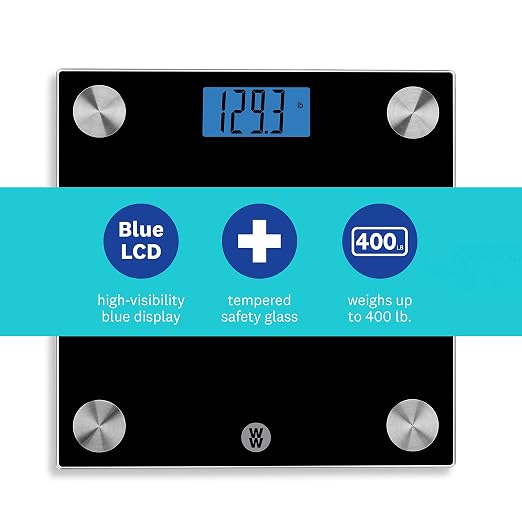 Weight Watchers Scales by Conair Scale for Body Weight, Digital Bathroom Scale in Black