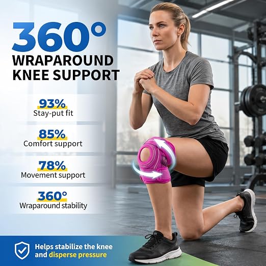 CAMBIVO ELITE Knee Brace with Side Stabilizers & Open Patella Gel Pad — Adjustable Support for Meniscus, Arthritis, ACL, MCL Recovery, Knee Support for Men and Women - Please Check Size Chart