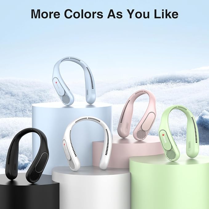 Hotsales Neck Fan, Bladeless Fan That Blows Cold Air, Portable Rechargeable | 6000 mAh Battery, 3 Speeds, Hands Free Wearable Personal Cooling Fan for Men and Women, Travel, Outdoor, USB Rechargeable