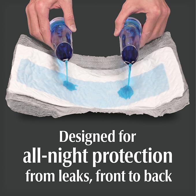 Depend Night Defense Adult Diapers, Incontinence Underwear for Men, Disposable, Overnight, Large, Grey, 22 Count, Packaging May Vary (Pack of 2)