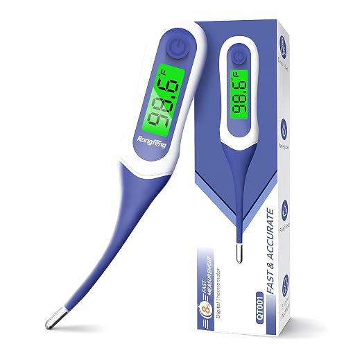 Digital Thermometer for Adults, Kids & Babies, 8-Second Fast Reading Oral Thermometer with Fever Alarm, Waterproof Baby Thermometer for Oral Rectal Underarm, 3-Color Backlit LCD,Storage Case Included