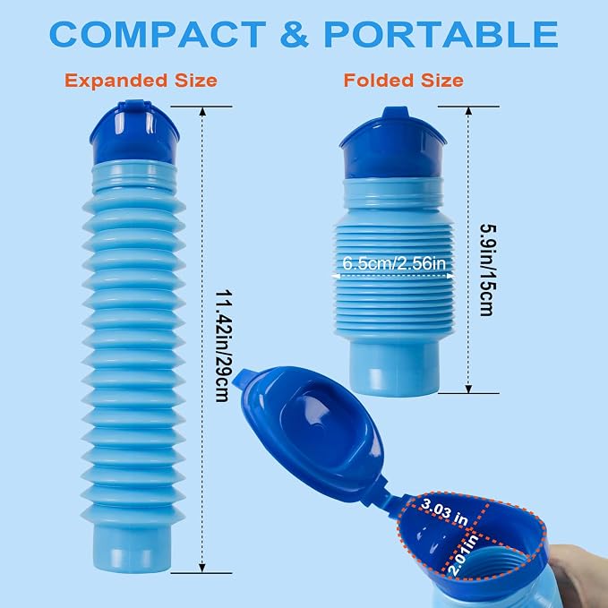 Pee Bottles for Men,Portable Urinal for Men,Collapsible Urine Bottle 750ML | Car Urinals for Men and Women,Emergency Urinal Bottle Shrinkable Pocket Toilet for Travel,Camping,Traffic Jam,Road Trips