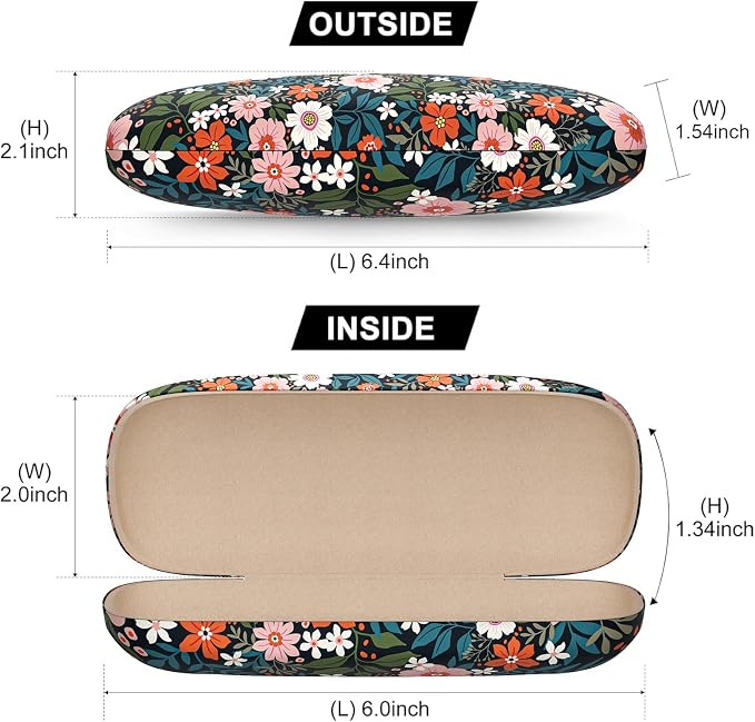 Eyeglasses Case, Hard Shell Protective Case for Glasses, Unisex for Women Men