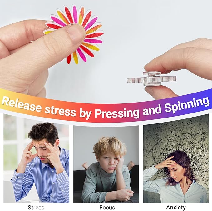 60 Pack Mini Fidget Spinners - Bulk Party Favors, Classroom Prizes, Goodie Bag Stuffers, Stress Relief Sensory Toys for Kids, Teens, Adults - Assorted Colors