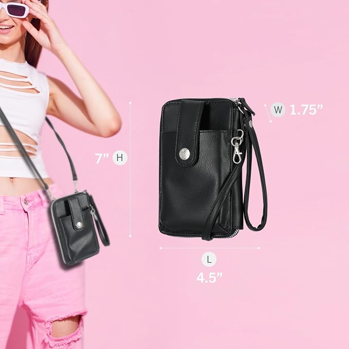 Mundi Jacqui RFID Crossbody Wallet for Women, Vegan Leather Small Travel Handbag with Phone Holder, Compact Organizer with Card Slots and Removable Strap, Vacation Purse in Sweet Floral