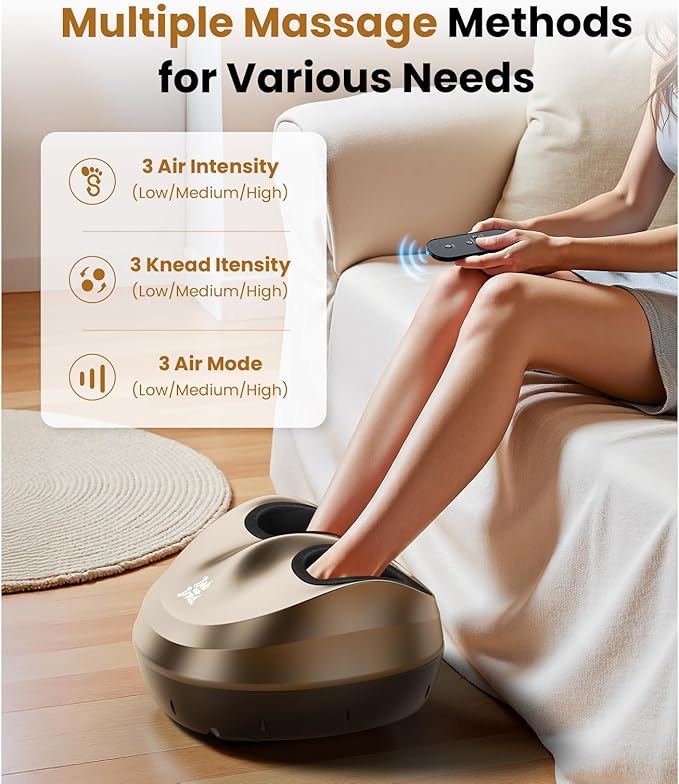 BOB AND BRAD Foot Massager Machine with Heat and Remote, Fits up to Men Size 14, FSA Electric Shiatsu Deep Kneading Foot Massager, Relieve for Plantar Fasciitis and Neuropathy Pain, HSA Eligible