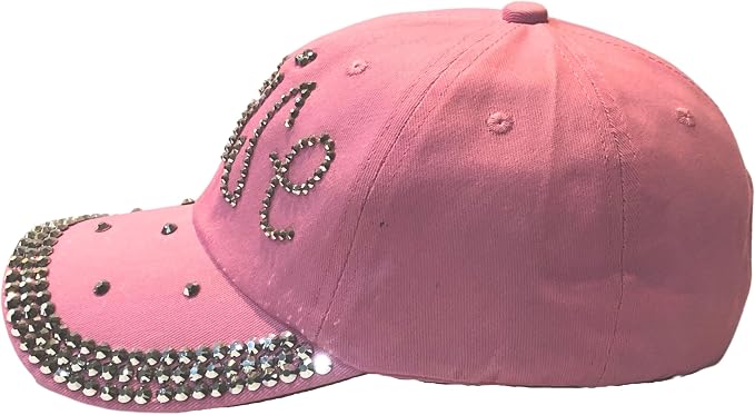 Popfizzy Bedazzled Hat for Women, Rhinestone Denim Hat, Fun Adult Bling Hats, Birthday Gifts for Women, Adjustable, One Size