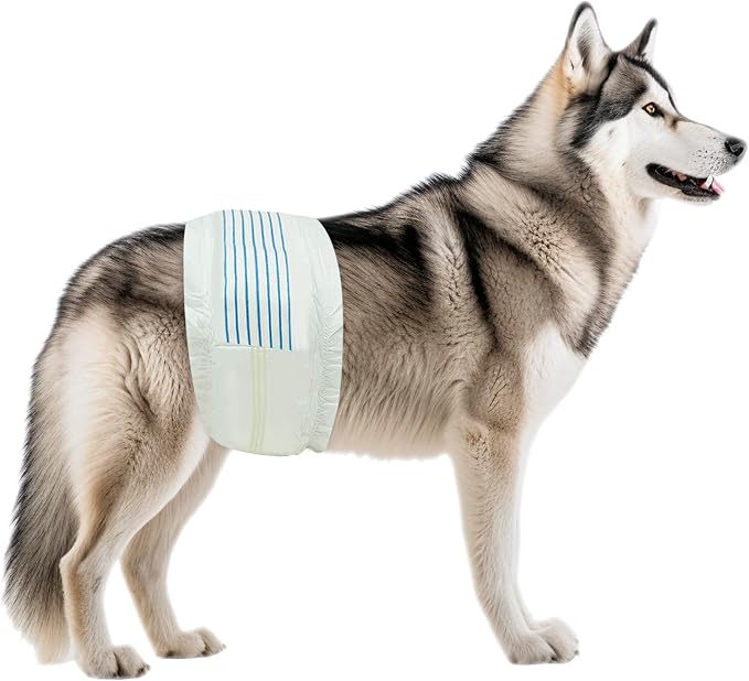 BV Dog Wraps Male Large (Waist 21-26in) Super Absorbent - 400 Count Disposable - Doggie Diapers with Wetness Indicator - Adjustable Male Dog Wraps - Ideal for Incontinence/Training