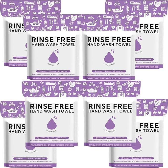 8 Packs XL No Rinse Body Wipes for Adults Bathing, Rinse Free Bathing Shower Wipes for Adults. Soap Infused, Disposable Body wipes for Elderly 200 PCS for Camping, Elderly, Post Surgery, Gym