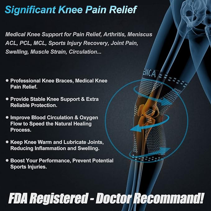 NEENCA Professional Knee Brace for Pain Relief, Medical Knee Support with Patella Pad & Side Stabilizers, Compression Knee Sleeve for Meniscus Tear, ACL, Joint Pain, Runner, Workout (Emerald, Medium)