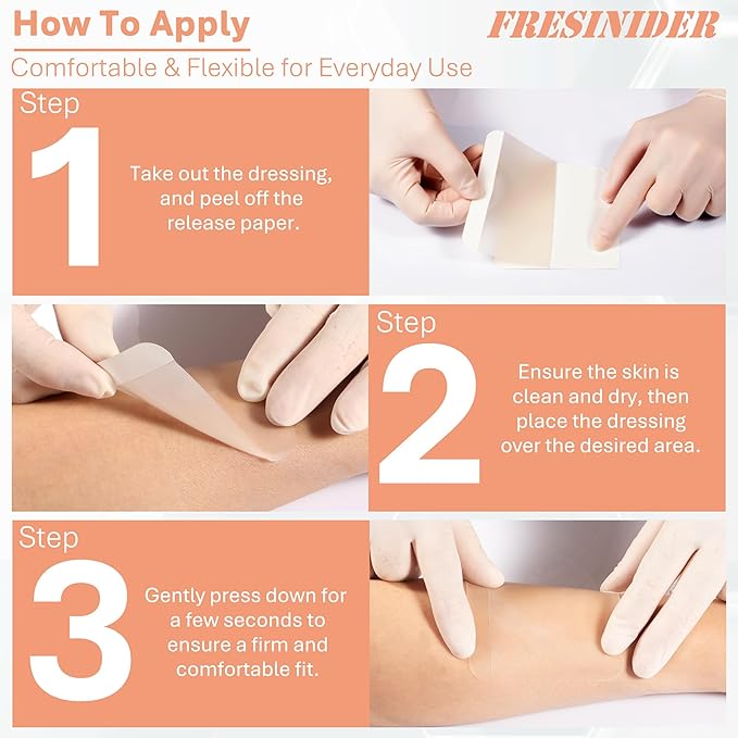 FRESINIDER Hydrocolloid Wound Dressing 4" x 4" – 20 Pack Ultra Thin Self-Adhesive Bandages for Wound Care, Bed Sores, Acne, Blisters – Waterproof & Absorbent Hydrocolloid Patches for Faster Healing