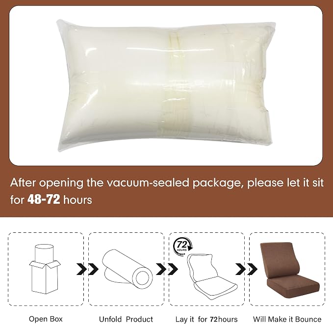 2-in-1 Recliner Cushions for Elderly Egg Crate Foam Seat Cushion and Ergonomic Back Support Pillow Non-Slip Recliner Cushions for Long Sitting Reduces Muscle Fatigue, Brown