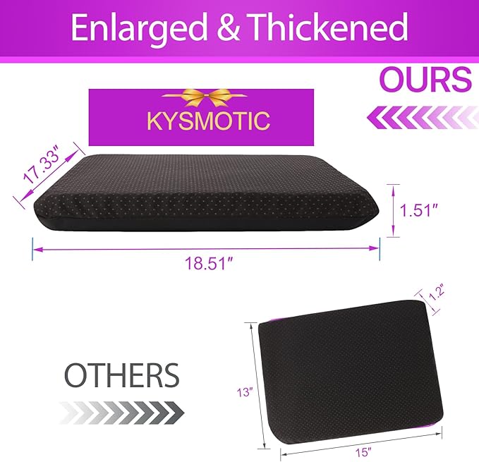 Gel Seat Cushion for Long Sitting, Gel Chair Cushion (Large & Thick) | Gel Cushion for Wheelchair, Soft & Breathable, Gel Chair Cushion for Hip Pain, Seat Cushion for Office Chair (Black Cover)