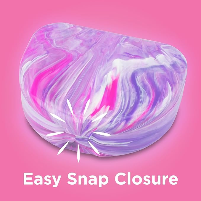 Practicon Marble Retainer Cases, Orthodontic Aligner Case, Mouth Guard Holder (3 Pack) (Pink Paradise)