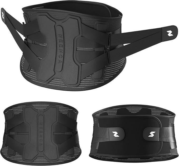 NEENCA Back Brace for Lower Back Pain Relief with Bionic Support System, Lumbar Support Belt for Women&Men with Lumbar Pad, Breathable 3D Knit Fabric for Herniated Disc, Sciatica, Scoliosis... -Black