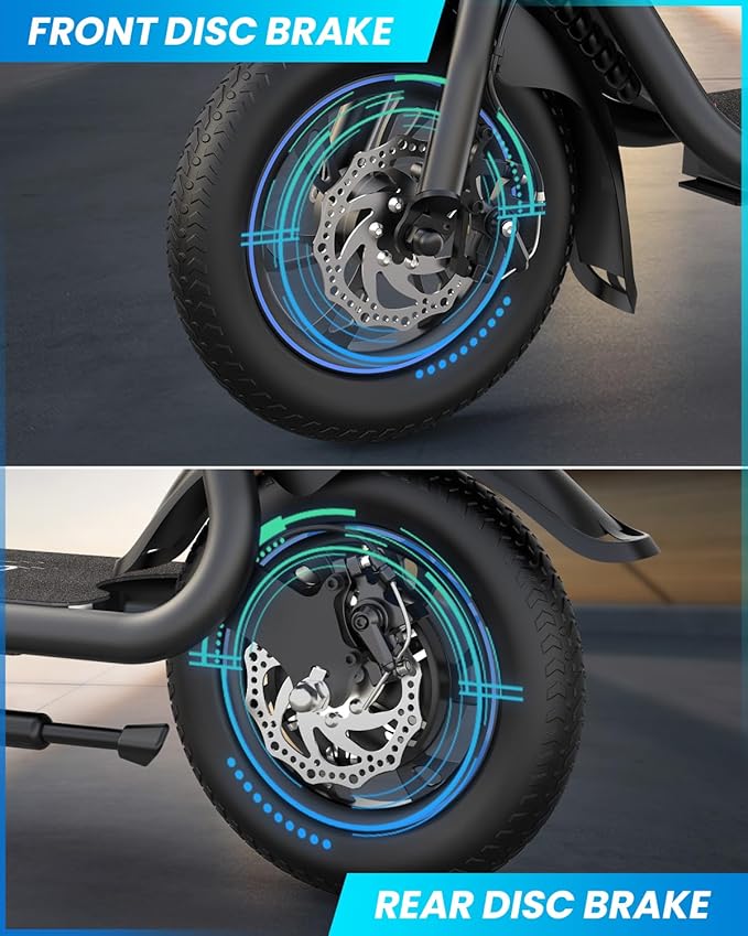 Gyroshoes Electric Scooter with Seat for Adults & Teens, 550W Powerful Motor, 20-Mile Range, Speed up to 18.6MPH, Ample Storage for Pets & Cargo, Electrically-Powered Motor Scooters