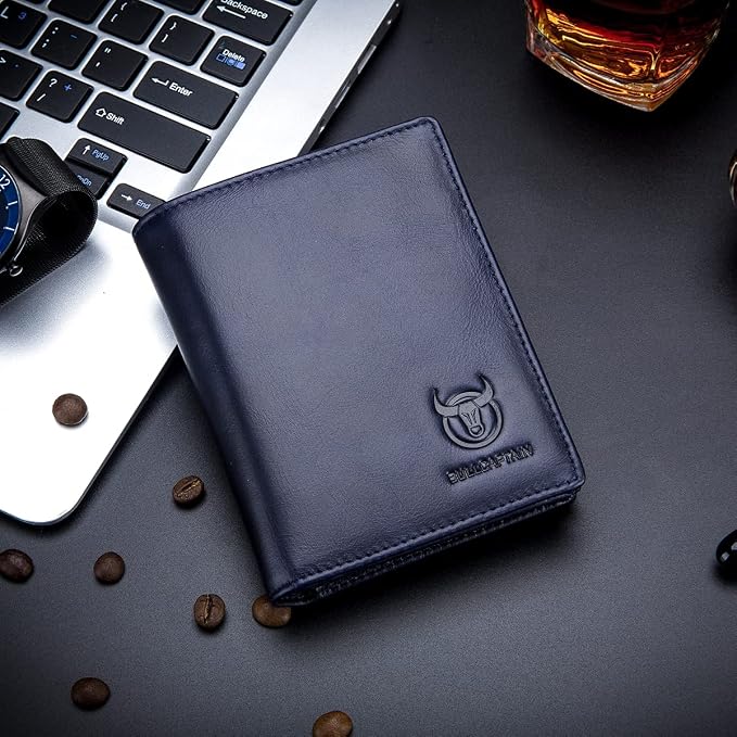 BULLCAPTAIN Large Capacity Genuine Leather Wallet for Men QB-027 | Bifold Wallet,RFID Blocking,Credit Card Holder,15 Card Slots,Special Expandable Design,gift choice