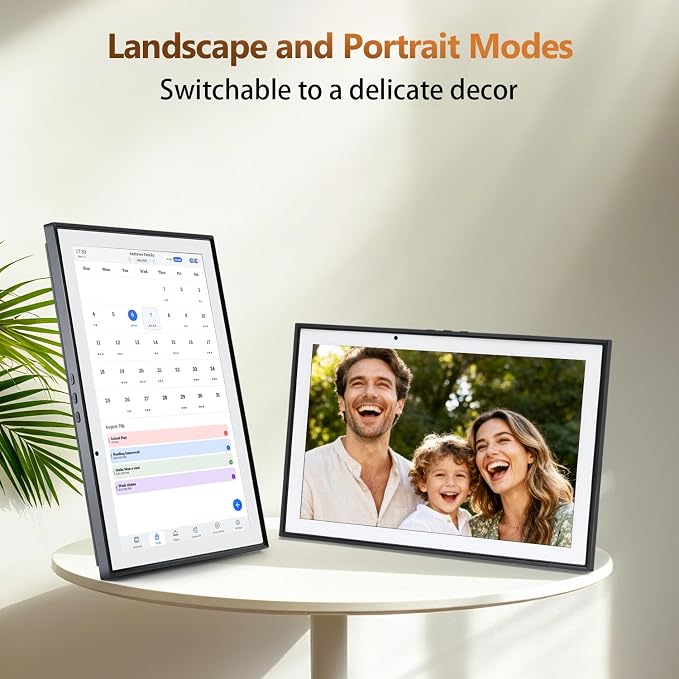 Digital Calendar 10.1 Inch Smart Electronic Planner, IPS Touch Screen, 32GB, Electronic Slideshow, Wall-mounted with Third-Party Calendar Sync, Chore Tracker, Meal Plan & Photo Display, Gifs for Mom
