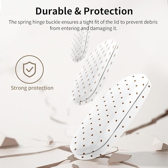 Glasses Case Hard Shell, Cute Sunglasses Case for Women Leather Protective Case for Eyeglass with Cleaning Cloth