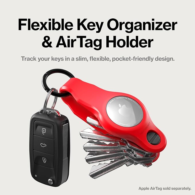 KeySmart Air - Premium Keychain Key Holder Compatible with Apple AirTag, 5 Key Organizer Keychain, Air Tags Not Included