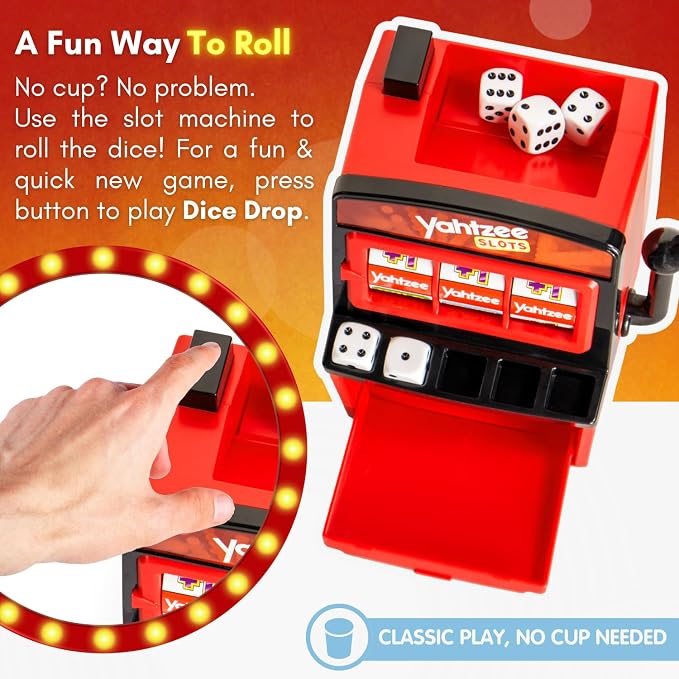 JOY FOR ALL Yahtzee Slots Game - Senior Friendly Dice & Slot Machine Combo - Easy to Read Score Sheet - Cognitive Activity for Older Adults & Families