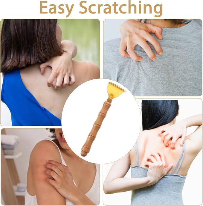 Thinp Extendable Bamboo Back Scratcher, Portable Telescoping Back Scratcher Wooden Long Handle Retractable Backscratcher for Adults Men Women